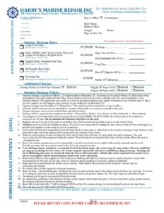2024 Summer Dockage Contract 2023 Summer Contract